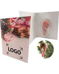 Klappkärtchen Candy Cane  - inkl. Digitaldruck