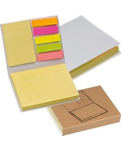 Haftmarker- und Haftnotizzettel im weißen Hardcover