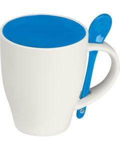 Tasse aus Porzellan mit Löffel, 250 ml