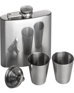 Flachmann Set mit 2 Pinnchen und Trichter aus Edelstahl