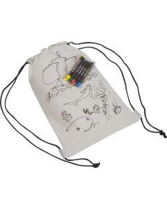 Non Woven Kordeltasche inkl. Wachsmalstiften