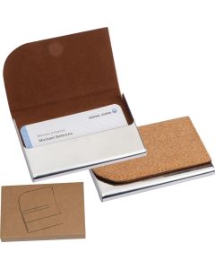 Visitenkarteneui aus Metall mit Korkdeckel