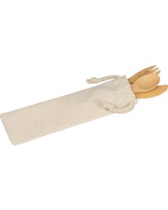 Bambus Besteck im Baumwolletui