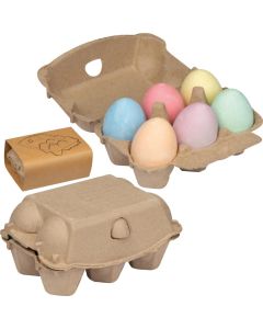 Kreideeier in Pappkarton