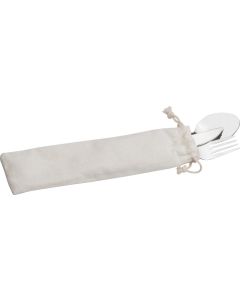 Besteckset in einem Baumwolltäschchen