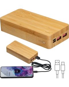 Powerbank aus Bambus 20.000 mAh