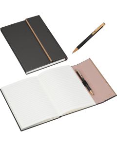 CrisMa Set aus Leder Notizbuch und Kugelschreiber, 192 Seiten