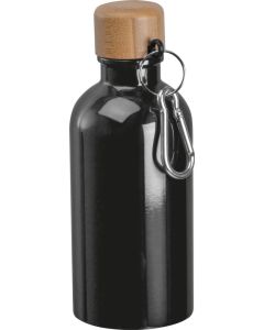 Edelstahltrinkflasche mit Karabiner, 400ml