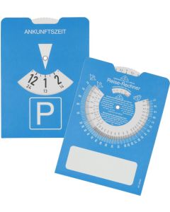 Papp-Parkscheibe Reise-Rechner
