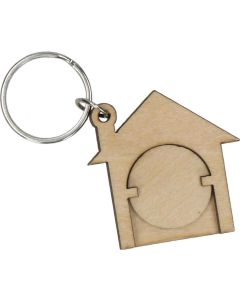 Holzchip-Schlüsselanhänger House