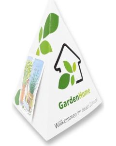 Tischaufsteller-Pyramide - Samen nach Wahl - inkl. Werbedruck