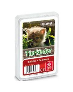 Kartenspiel Quartett Sonderquartett - Tierkinder, 33 Blatt, im Kunststoffetui - inkl. Druck