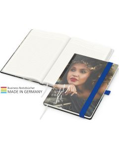 Notizbuch Match-Book green+blue - inkl. Werbedruck