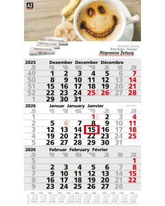 3-Monatskalender Primus 3 Post Express (Einblatt) 300 x 350 mm - inkl. Druck
