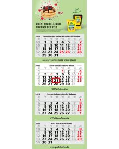 4-Monatskalender Quadro Light 4 Express (Mehrblock) - inkl. Druck