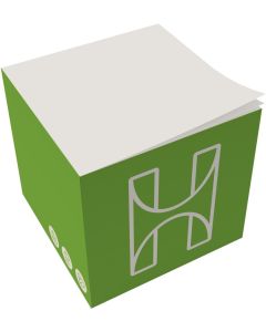 Notizwürfel Medium Green 9 x 9 x 9 cm, inkl. Druck