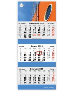 3-Monats Faltkalender Tres-Deluxe, inkl. Druck