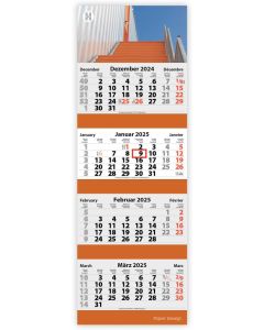4-Monats Faltkalender Quatrus-Deluxe, inkl. Druck