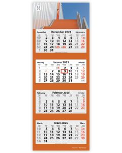 4-Monats Faltkalender Quatrus-Deluxe Plus, inkl. Druck
