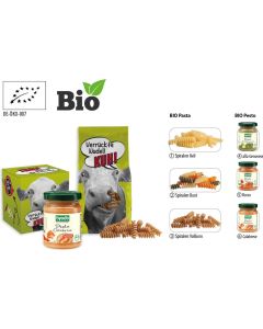 BIO Pesto im Werbekarton