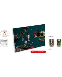 Tisch Adventskalender Heidel Schokotäfelchen individuell bedruckt
