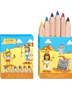 JUMBO Buntstifte, 6er Set, inklusive Rundumdruck