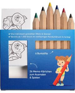 JUMBO Buntstift Memo-Set, inklusive Rundumdruck, Mal- und Spieleset