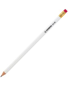 Stabilo® Grafitstift 6-kant weiß mit Radiergummi