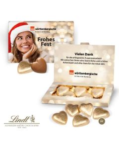 Präsentbox Business mit Lindt Schokoherzen