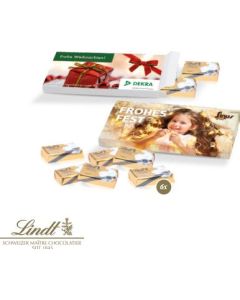 Präsentbox mit Lindt Schokotäfelchen
