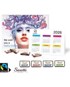 2 in 1 Adventskalender Sarotti mit Jahresplaner, Inlay aus 100% recyceltem Material