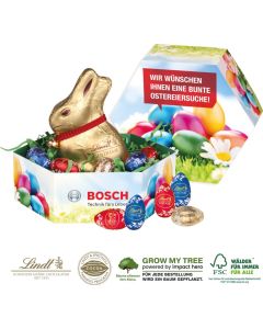 Großes Osternest mit Schokolade - Füllung nach Wahl / Graspapier - inkl. Digitaldruck