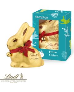 Werbekartonage Lindt Goldhase 100 g - Kartonage auch aus Graspapier - inkl. Digitaldruck