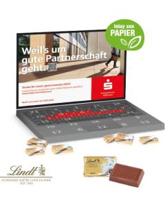 Adventskalender Laptop Lindt Organic mit Lindt Schokotäfelchen