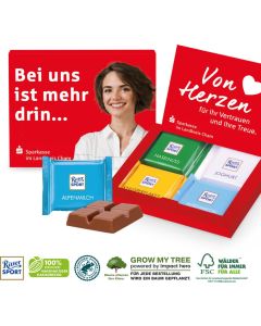 Mini-Grußkarte mit Ritter SPORT Schokolade