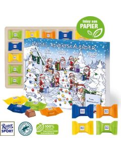 Adventskalender mit Ritter SPORT Schokowürfel, Inlay aus Papierfaser
