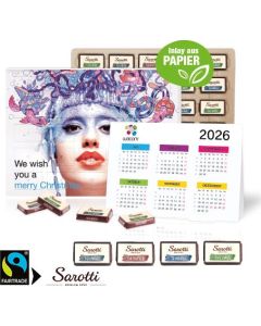 2 in 1 Adventskalender Sarotti mit Jahresplaner, Inlay aus Papierfaser