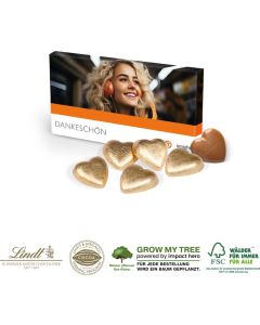 Präsentbox mit Lindt Schokoherzen, Express
