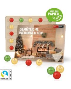 Tisch-Adventskalender mit Fairtrade® Schokolade, Inlay aus Papier