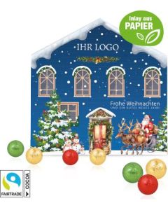 Adventskalender Weihnachtshaus Exklusiv mit Fairtrade® Schokolade