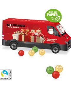 3D Adventskalender Transporter mit Fairtrade® Schokolade mit Papier-Inlay
