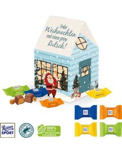 Adventskalender Haus mit Ritter SPORT Schokowürfel
