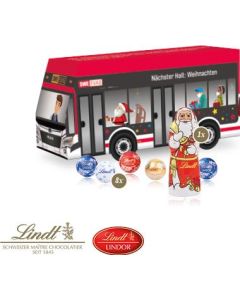 3D Präsent Bus mit Lindt Minis und Nikolaus