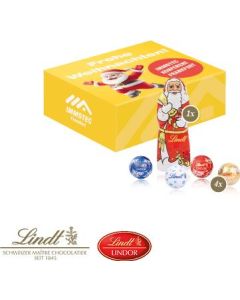 Santa Werbebox mit Lindt Minis und Nikolaus