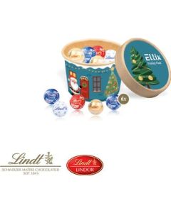Christmas Paperbox mit Lindt Minis und Nikolaus