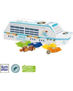 3D Präsent Schiff mit Ritter SPORT Schokowürfel