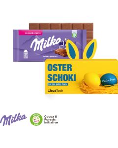 Milka Schokoladentafel mit Hasenohren