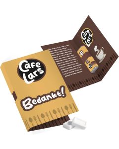 Faltkarte mit einem Pfefferminzriegel