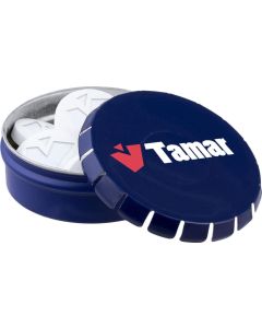 Mini Klick-Klack Dose mit individuellem Logo Pfefferminz