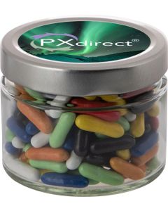 Glaskrug Metall Deckel 0,22L, mit verschiedenen Füllvarianten